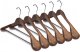 Luxury Wooden Suit Hangers 6 Pack Wood Coat Hangers Jacket Outerwear Shirt Hangers,with Extra-Wide Shoulder, 360 Degree Swivel Hooks & Anti-Slip Bar with Screw(Retro Color)